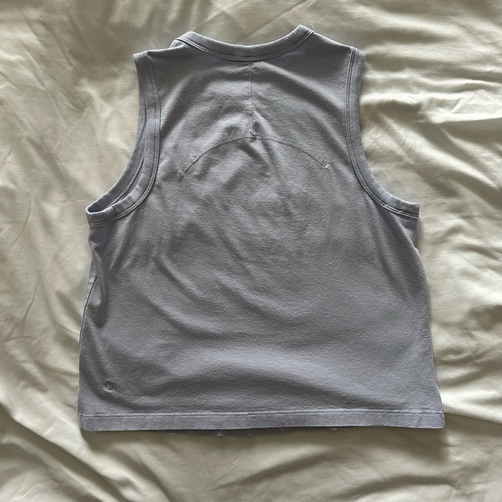 Classic Fit Cotton Blend Tank Top - Silver Blue